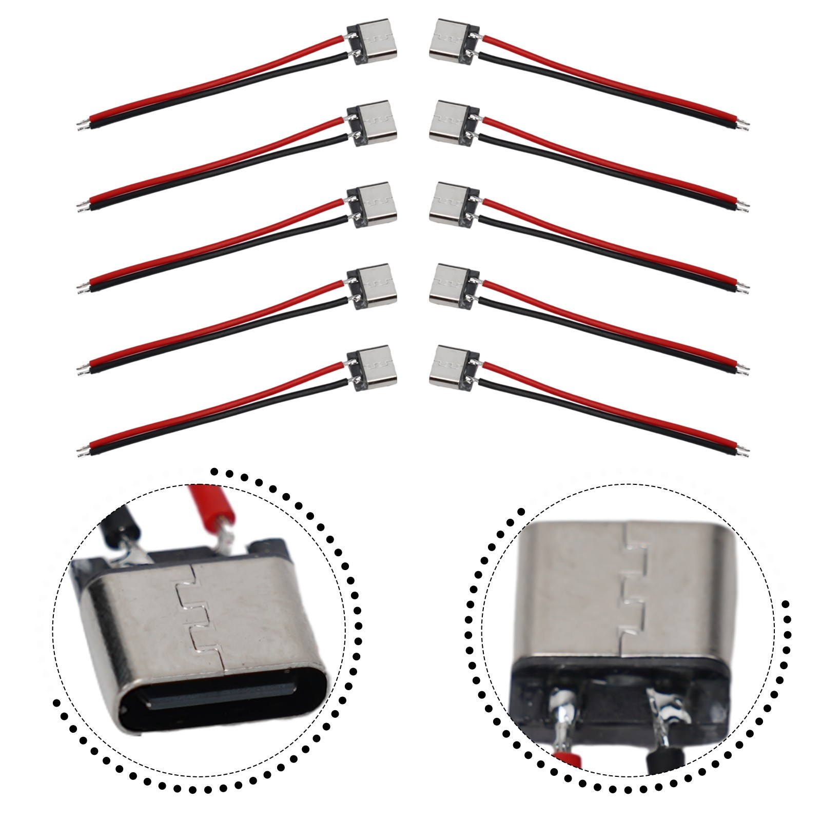 Easy to Install USB 2 0 Female Socket Power Cable 10pcs Set for Charging