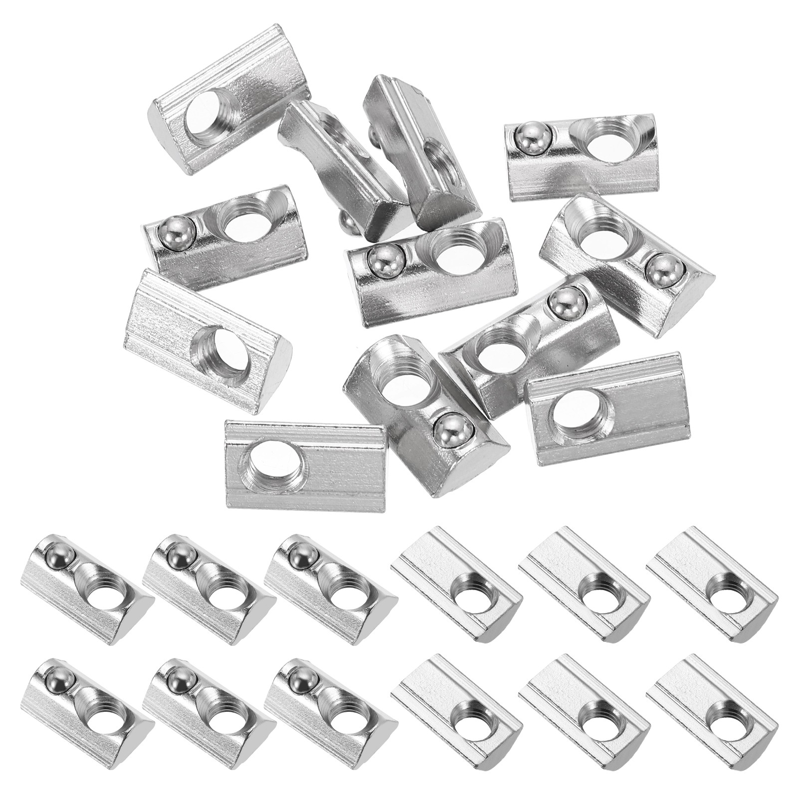12Pcs M8 Half Round Roll in Spring t Nuts 4040 Series t Slot Spring Nuts Silver
