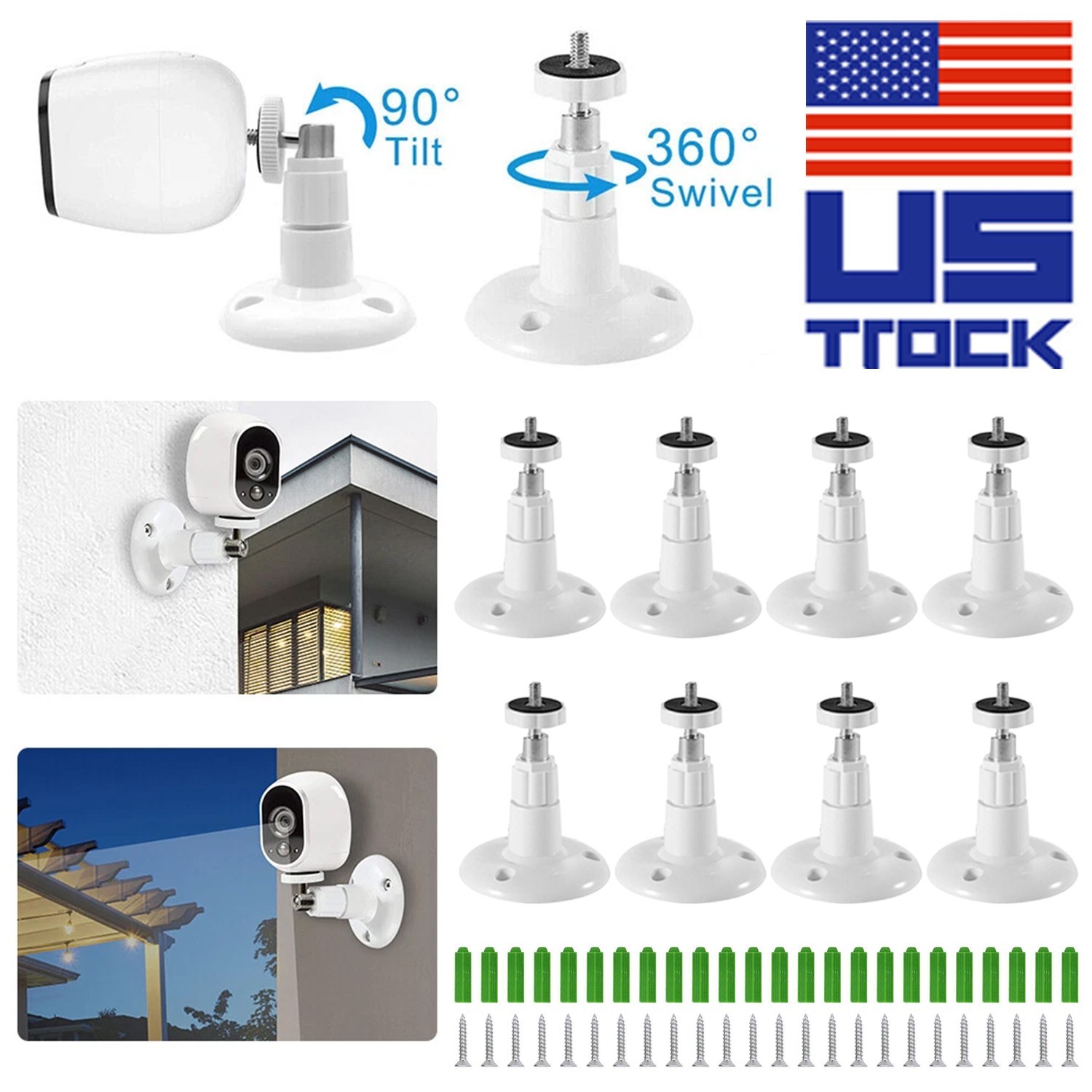 4/8 Pack Camera Wall Mount Bracket Outdoor Indoor Flexible for Arlo Pro Security