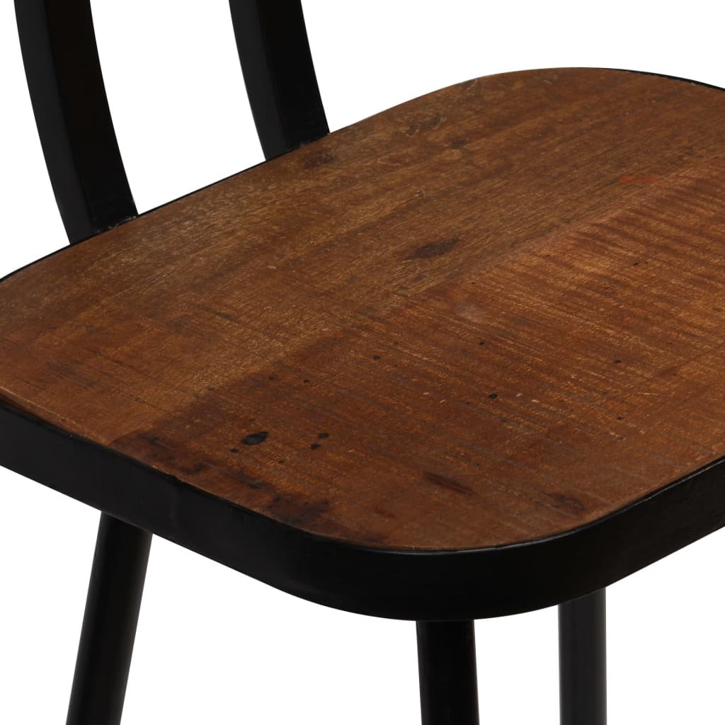 Bar Chair Set of 2 Dark Brown, Black