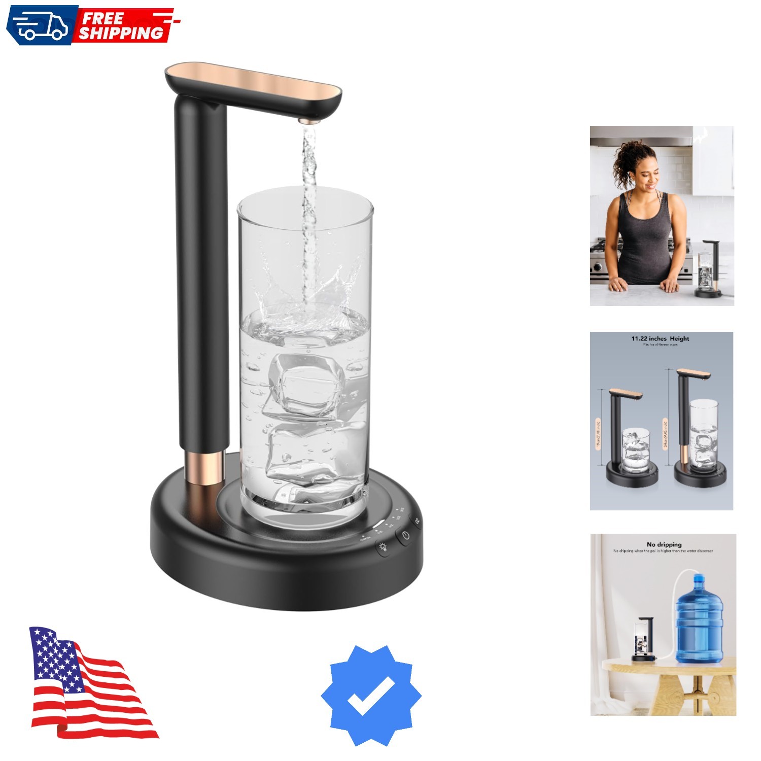 Desktop Water Dispenser Pump for 5 Gallon Bottle, 5 Gallon Water Jug Dispense...