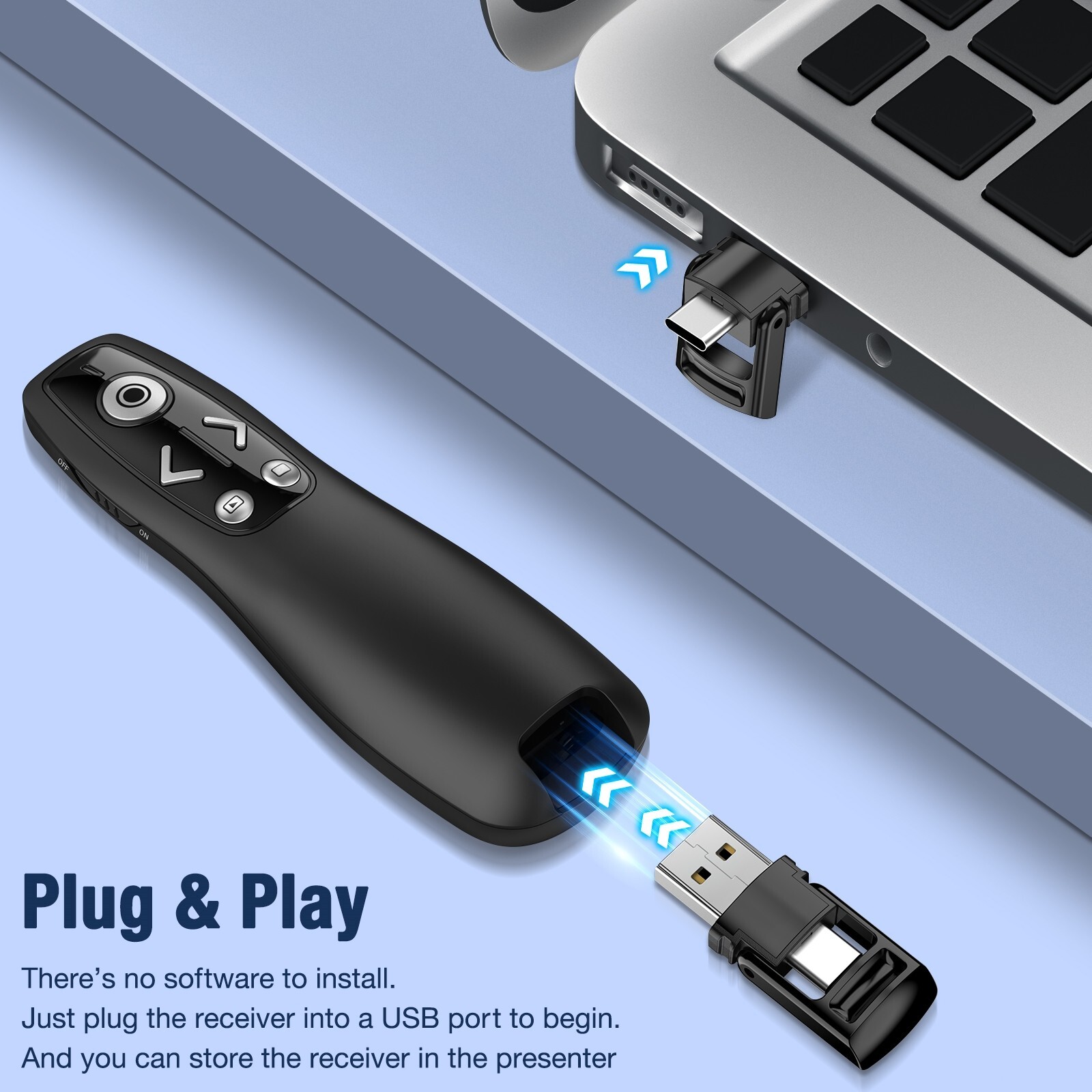 Power point Presentation Remote Control Wireless USB PPT Presenter Laser Pointer