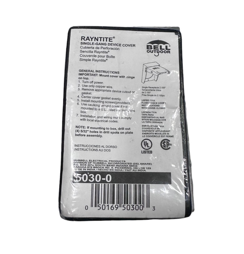 Rayntite Bell Outdoor 5030-0 Single Gang Device Cover **SALE**