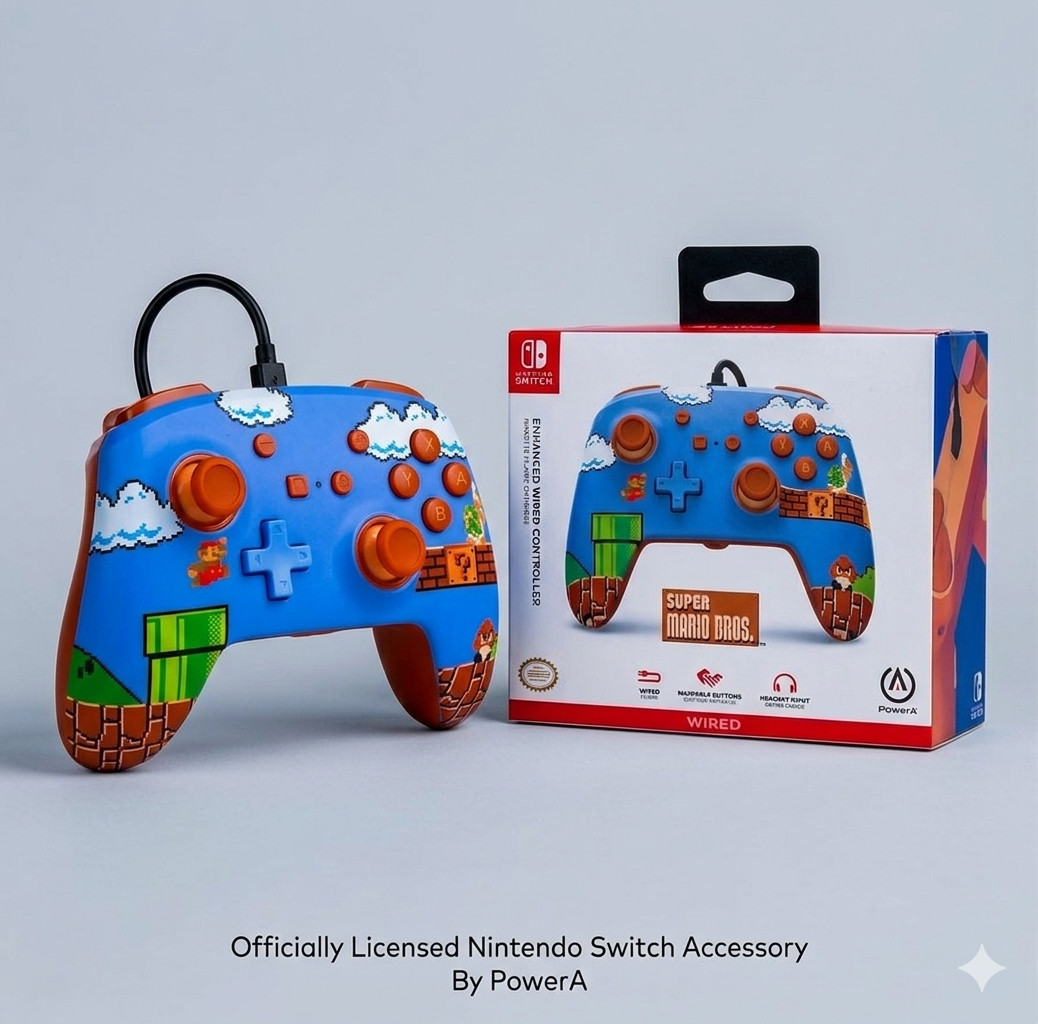 PowerA Enhanced Wired Controller for Nintendo Switch - Super Mario Bros Edition
