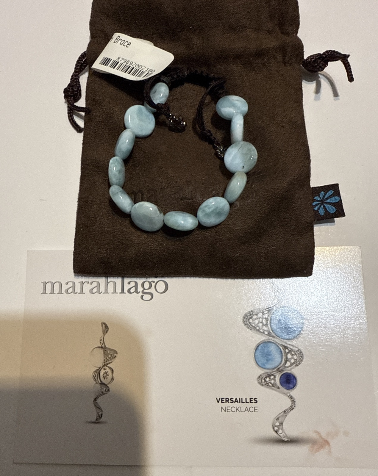 Authentic Marahlago Coin Larimar Gemstone Bracelet