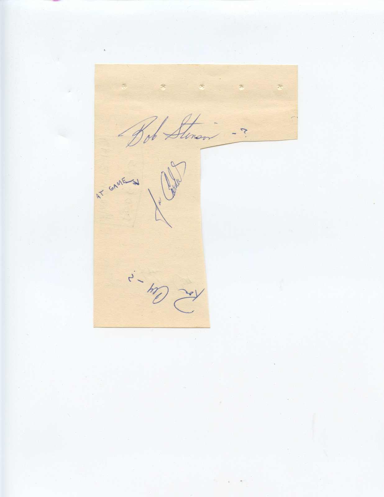 1971 SIGNED PAGE (DODGERS ROOKIE RON CEY, CARDINALS BOB STINSON & JOSE CARDINAL)