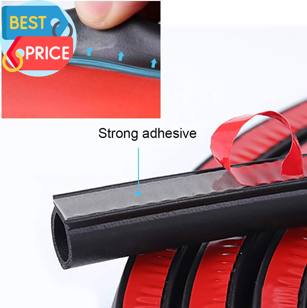 Universal Automotive Door Seal Strip D-Shape Self-Adhesive Weather Stripping for
