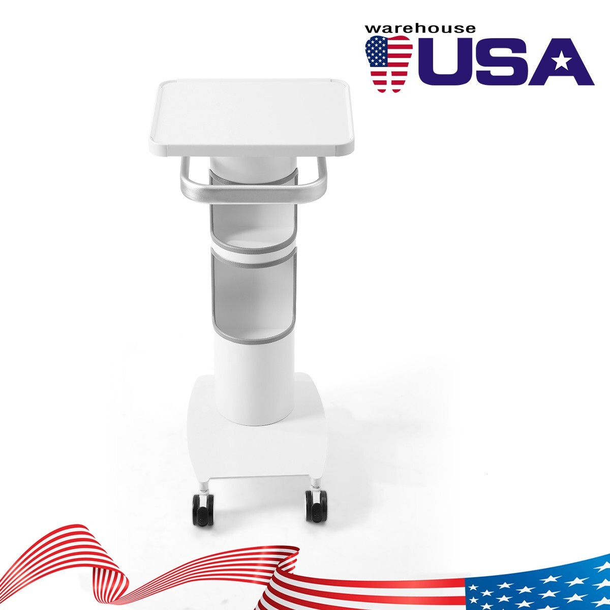 Compact Dental Multi-Function Mobile Cart with 360° Lockable Wheels for Implant