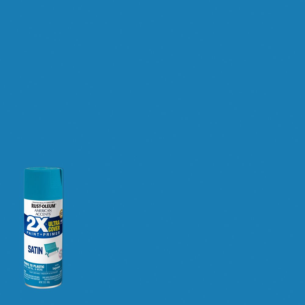 All Surfaces 2X Ultra Cover Satin Lagoon Spray Paint & Primer 12 Oz,