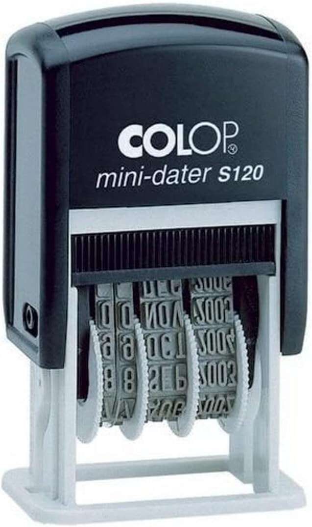 COLOP S120 Mini Dater Stamp - Black Ink | 104834 | 4mm Adjustable Self-inking
