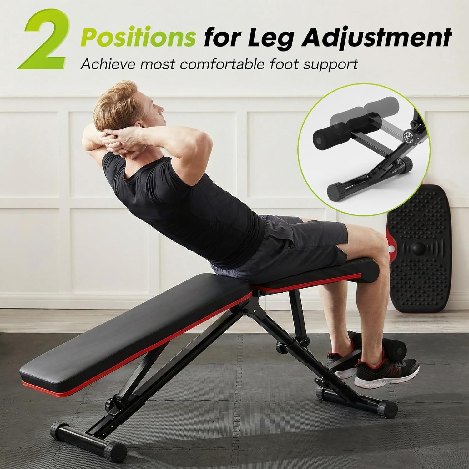 Adjustable Weight Bench Full Body Strength Training Foldable Workout Bench W/