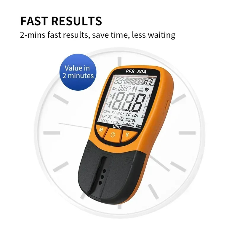 5-in-1 Blood Lipid Meter Cholesterol Home Test Monitor Kit TC HDL TG LDL-1