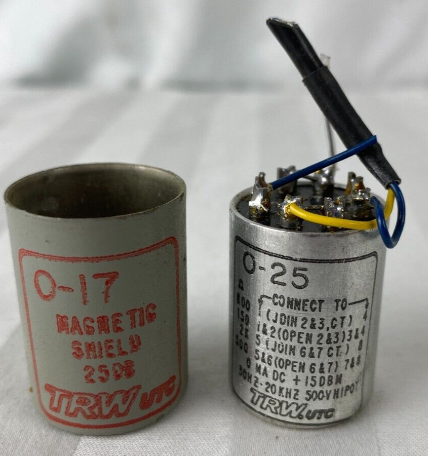 Vintage UTC TRW Ouncer Audio Input Transformer O-25 + Magnetic Shield O-17