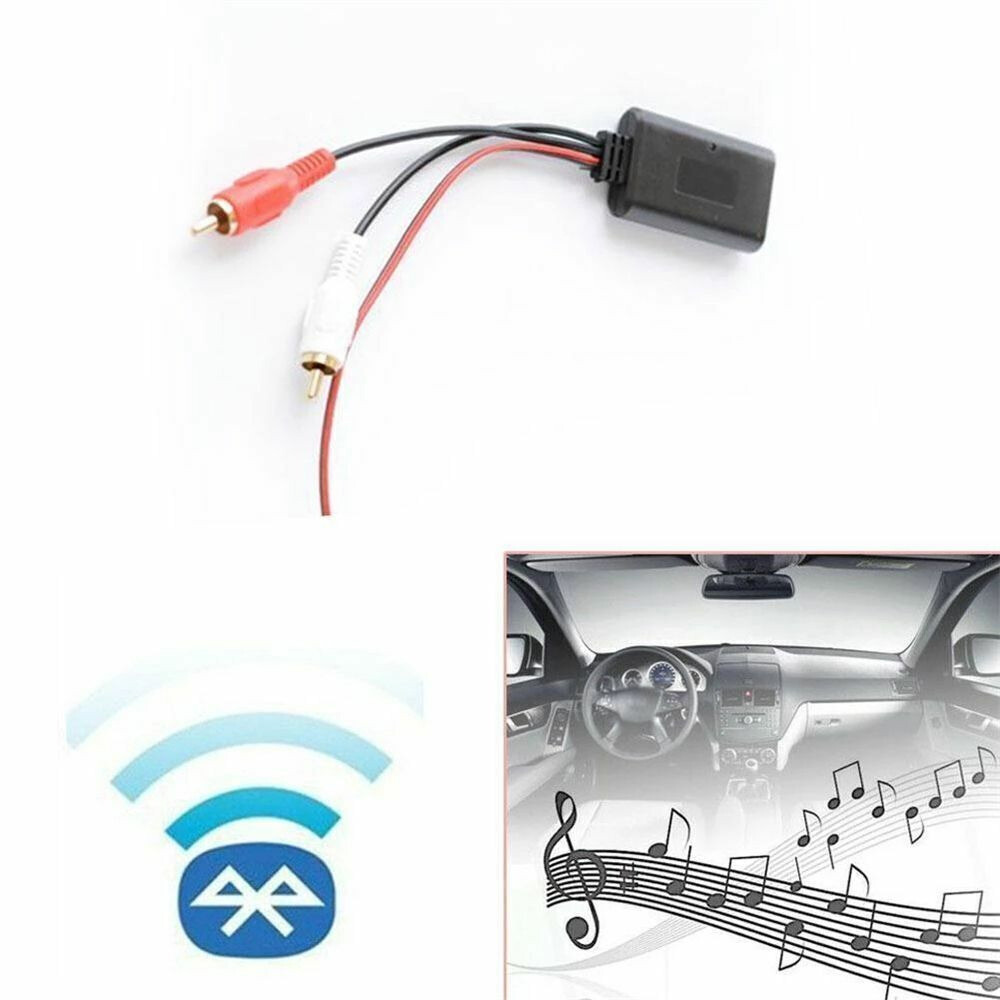 2Pcs Car Audio Stereo Bluetooth AUX Receiver Module RCA Interface Cable Adapter