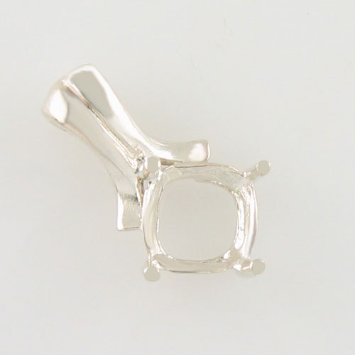PRE-NOTCHED DESIGNER ANTIQUE CUSHION PENDANT 8MM .925 SILVER HANDMADE CP5230SS