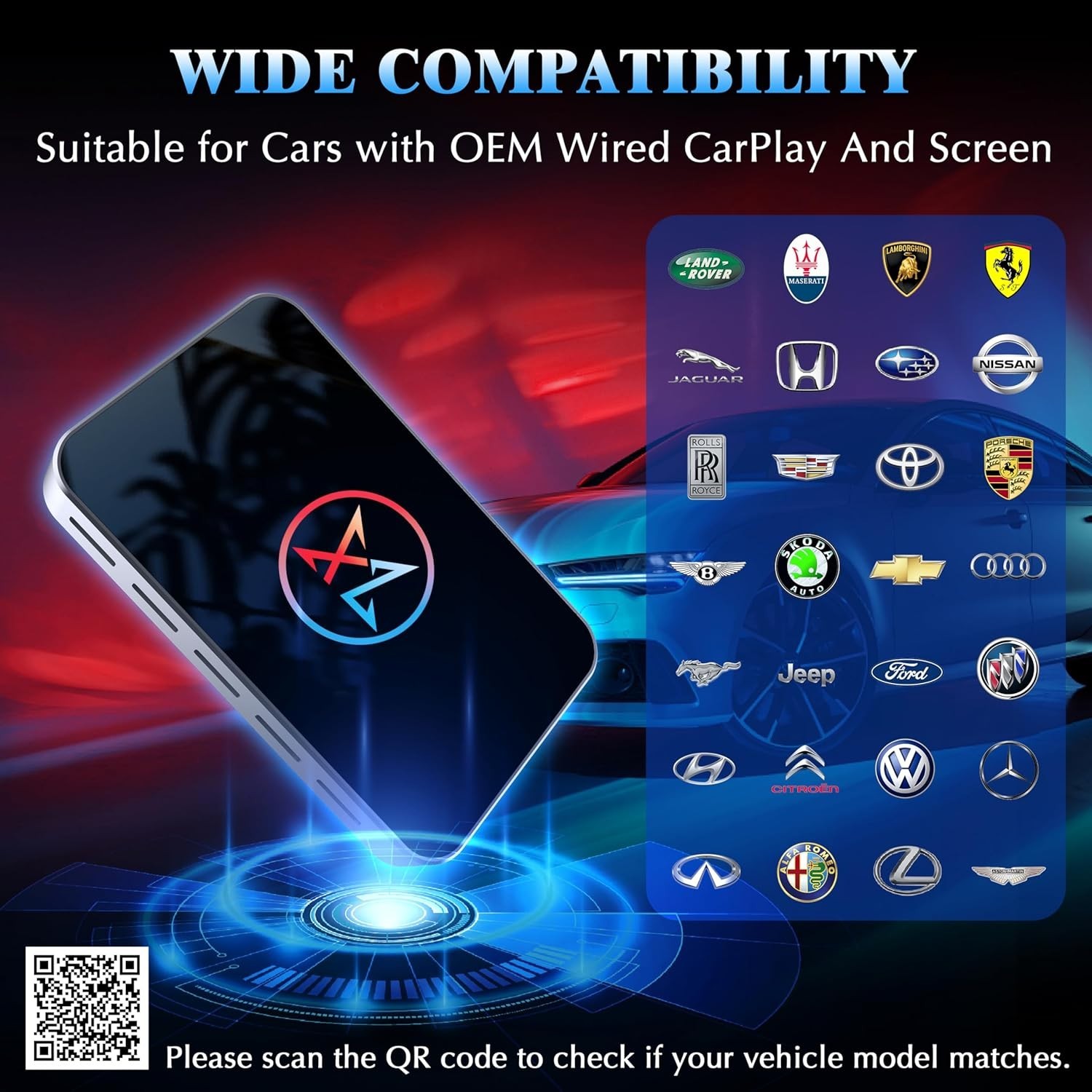 AI Box Wireless CarPlay Android Auto Adapter Plug & Play 4GB RAM + 32GB ROM