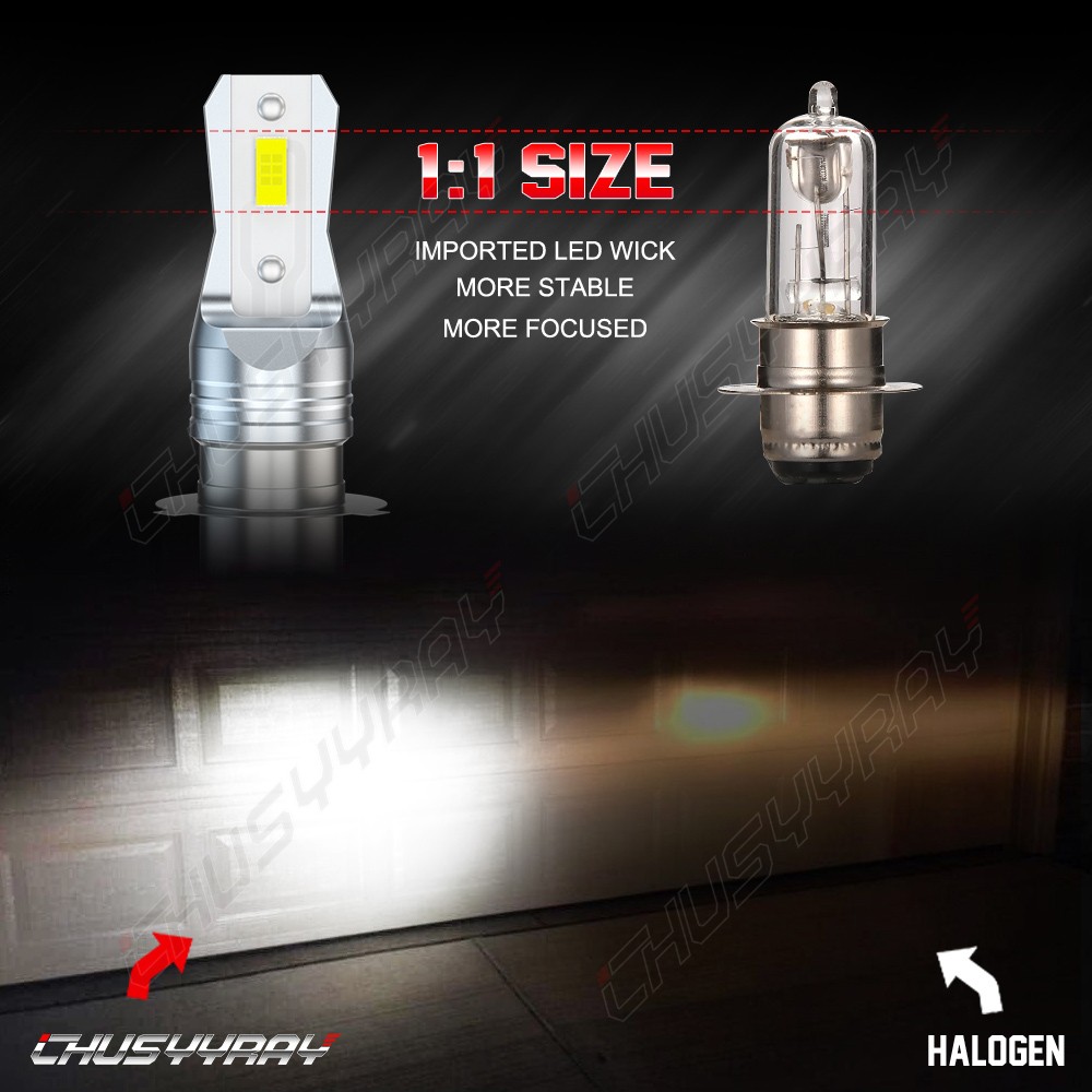 FOR Honda Rincon 650 680 2003-2015 Pair H6 LED Headlight Light Bulbs 6000K White