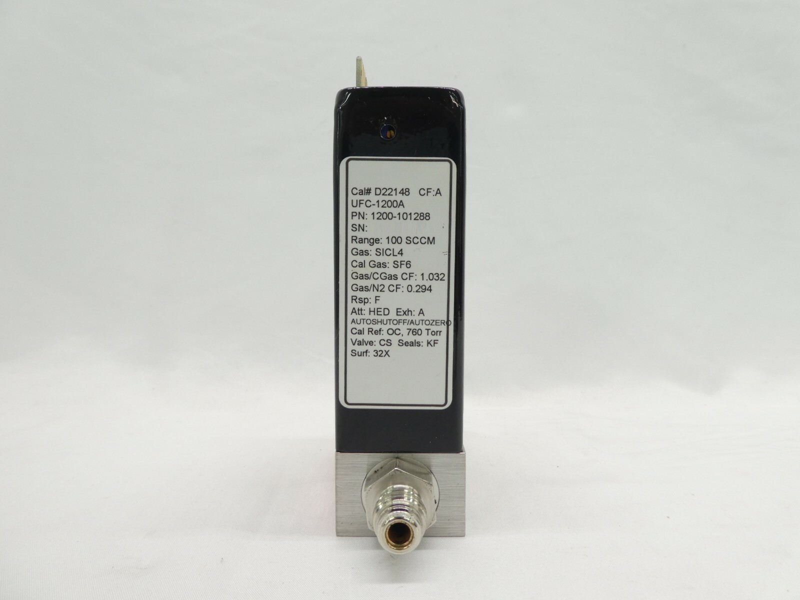UNIT Instruments 1200-101288 Mass Flow Controller MFC UFC-1200A 100 SCCM SiCl4