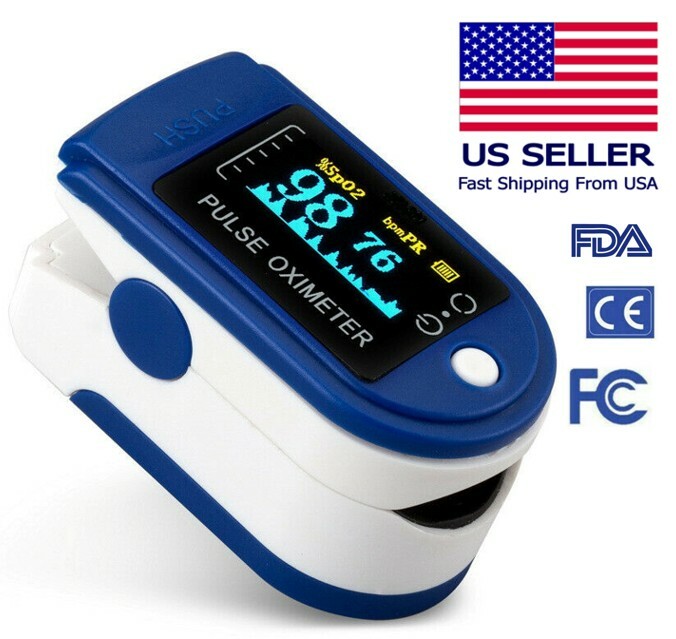Fingertip Pulse Oximeter Blood Oxygen SpO2 Monitor Pulse & PI Rate - Blue