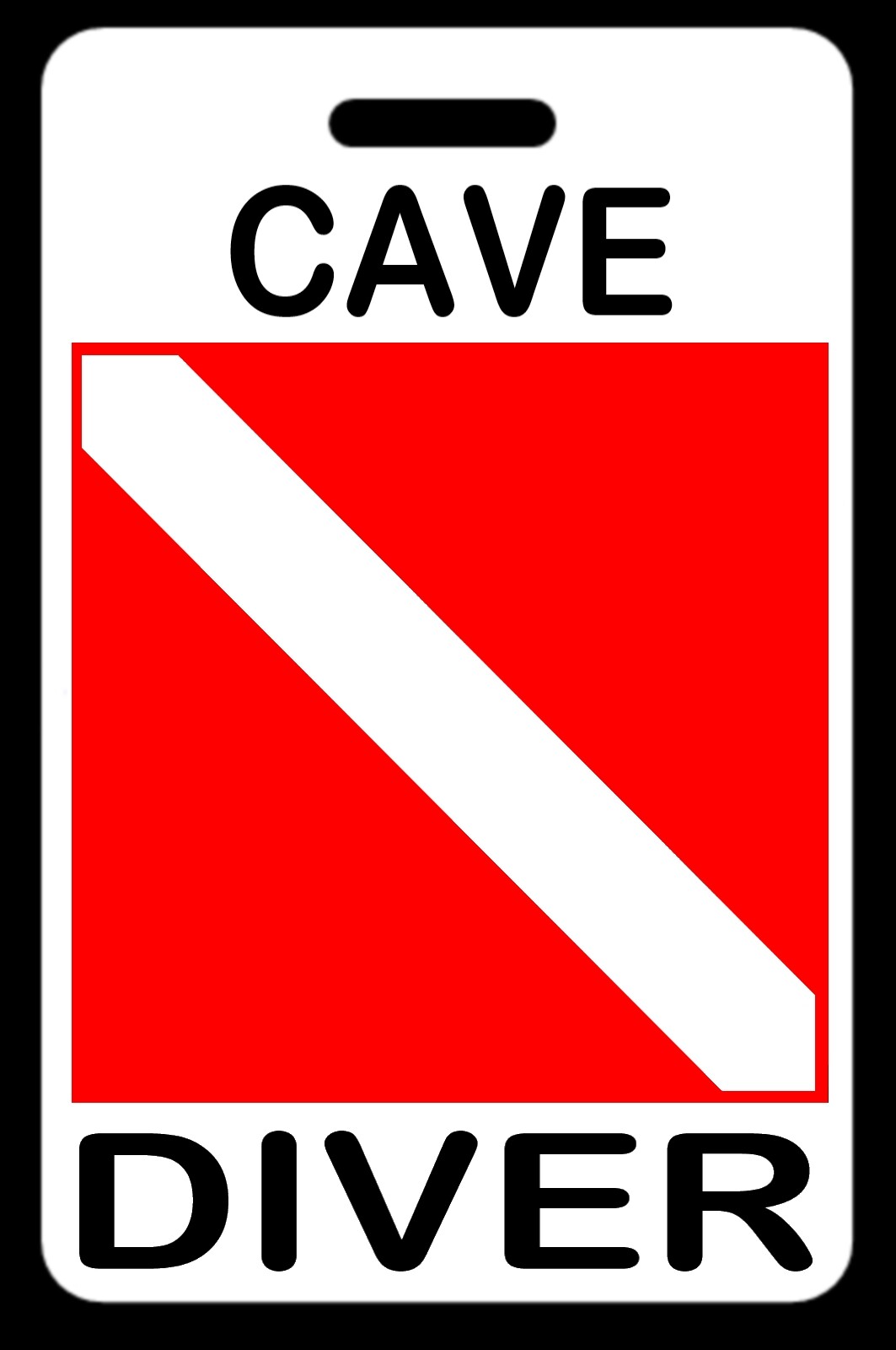 Cave Diver SCUBA Diving Luggage/Gear Bag Tag - New