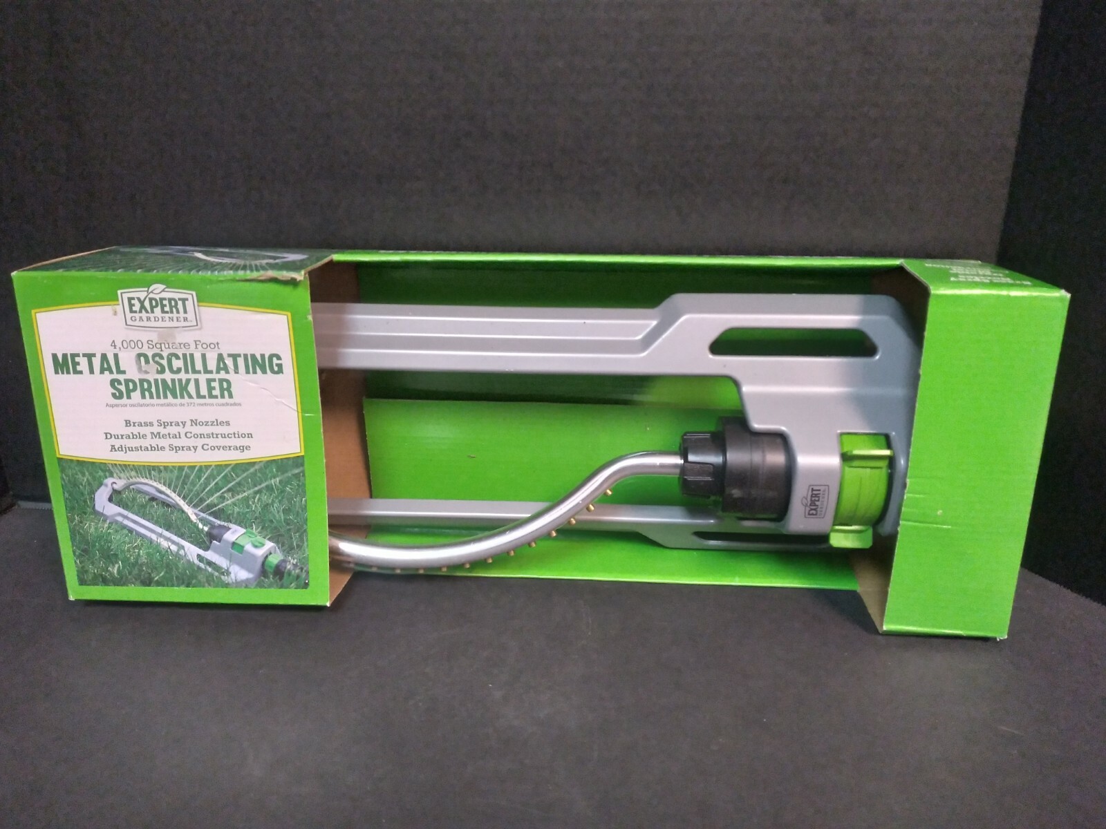 Expert Gardener 4,000 Sq. Ft. Metal Oscillating Sprinkler Adjustable Spray, NEW!