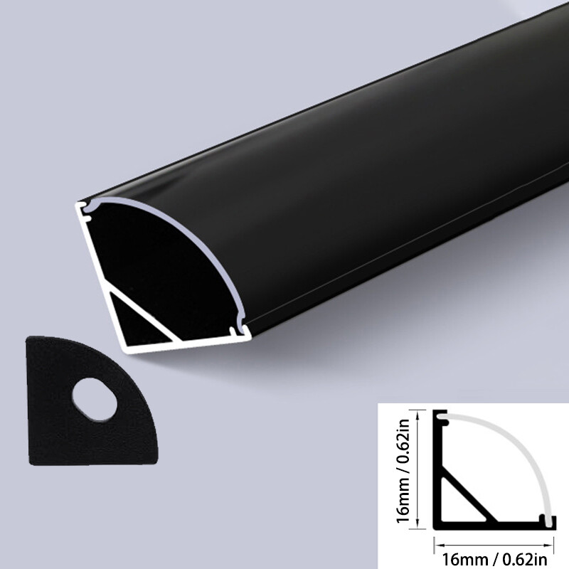V Shape Black LED Diffuser Channel System Aluminum Profile for LED Strip + Cover