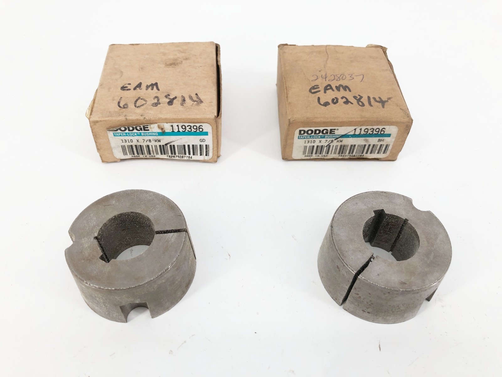 Lot of 2 New Dodge 1310 X 7/8 KW Taper Lock Bushings 119396