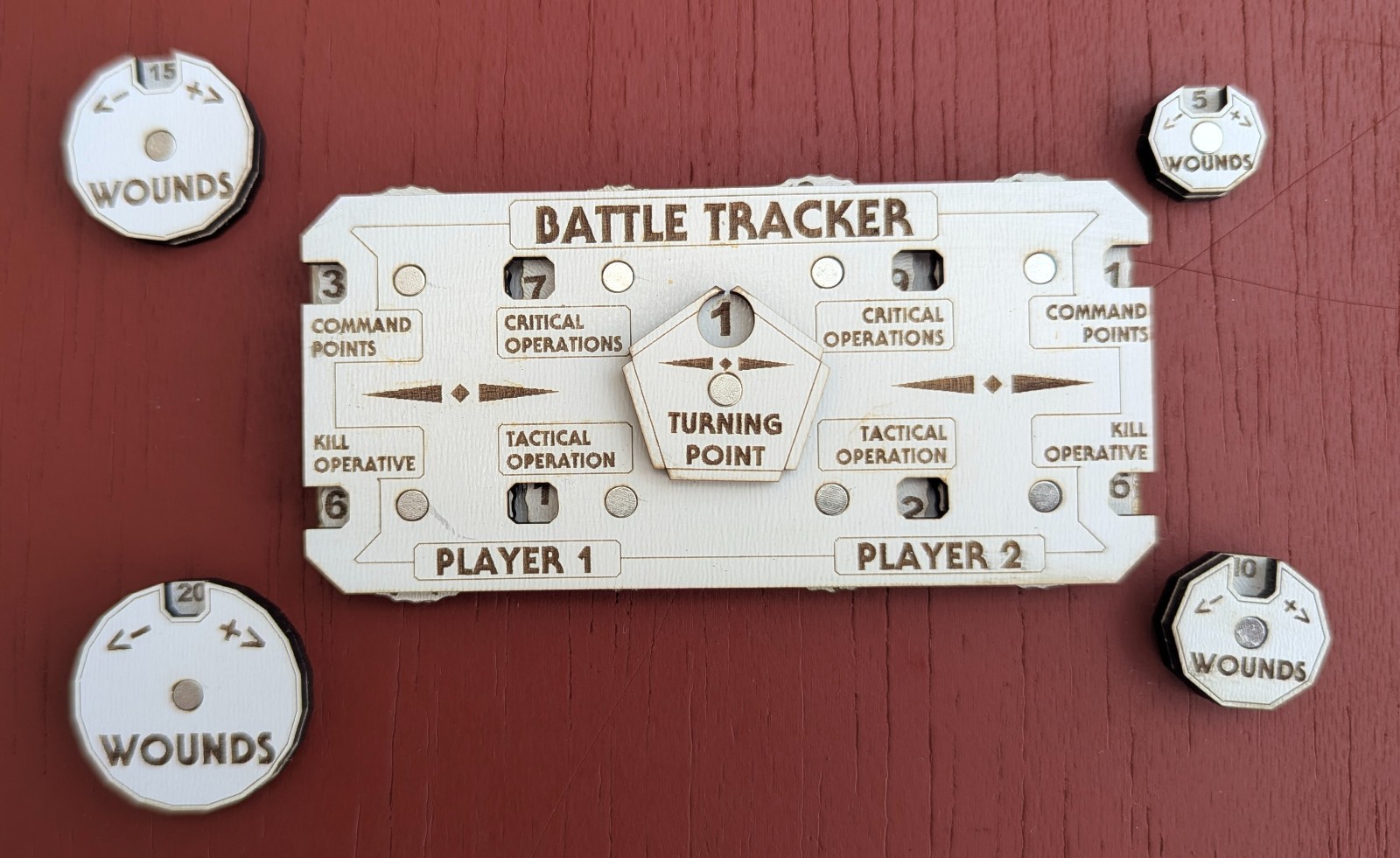 Kill Team Battle Tracker & Wound Counters Warhammer 40k Tabletop Set Colours