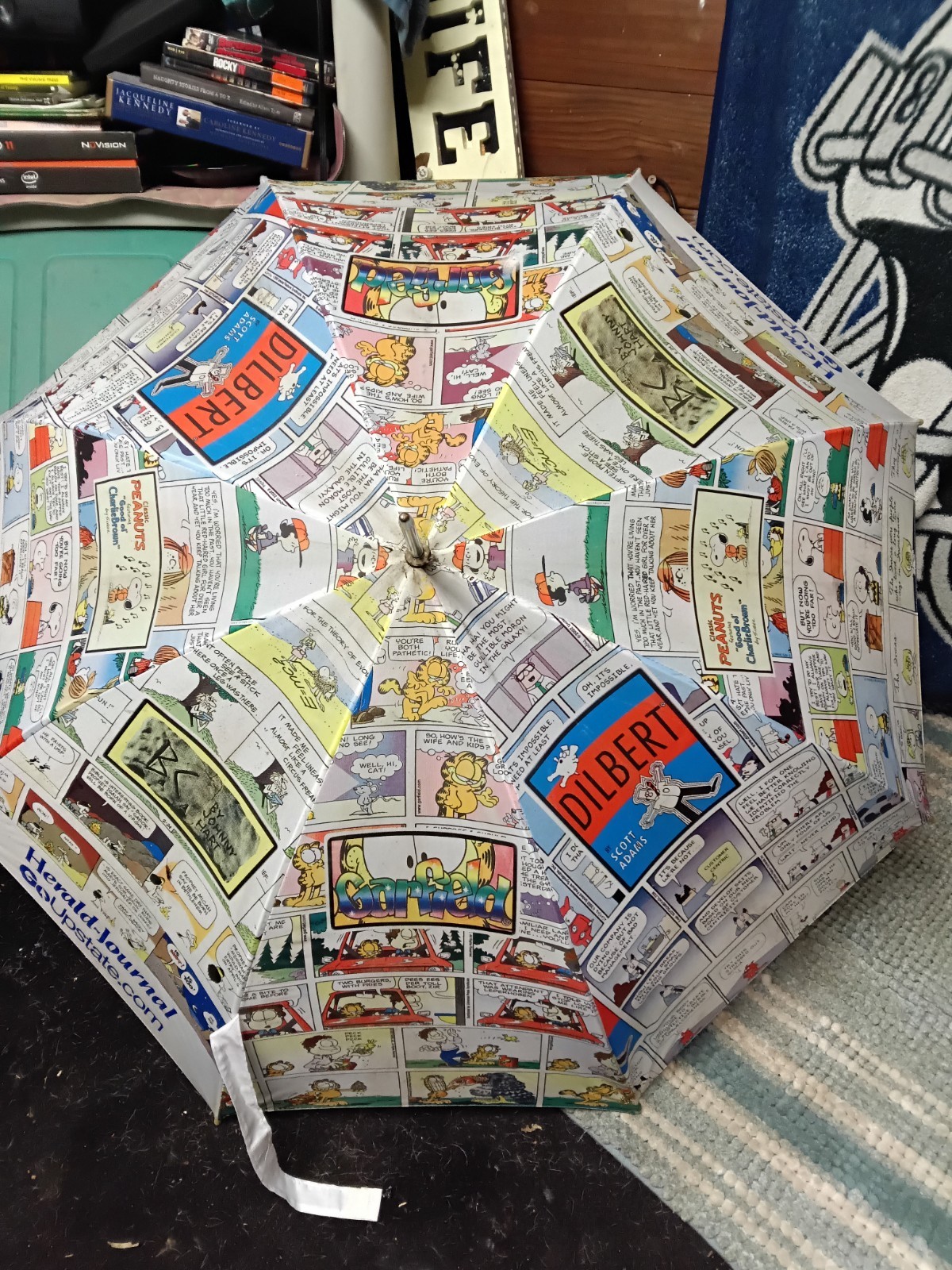 Herald-Journal Comic Strip Print Umbrella White