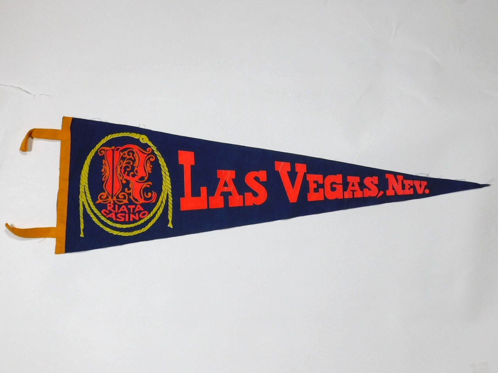 Vintage Rare 1970s RIATA CASINO LAS VEGAS Pennant Flag 27.5 x 9
