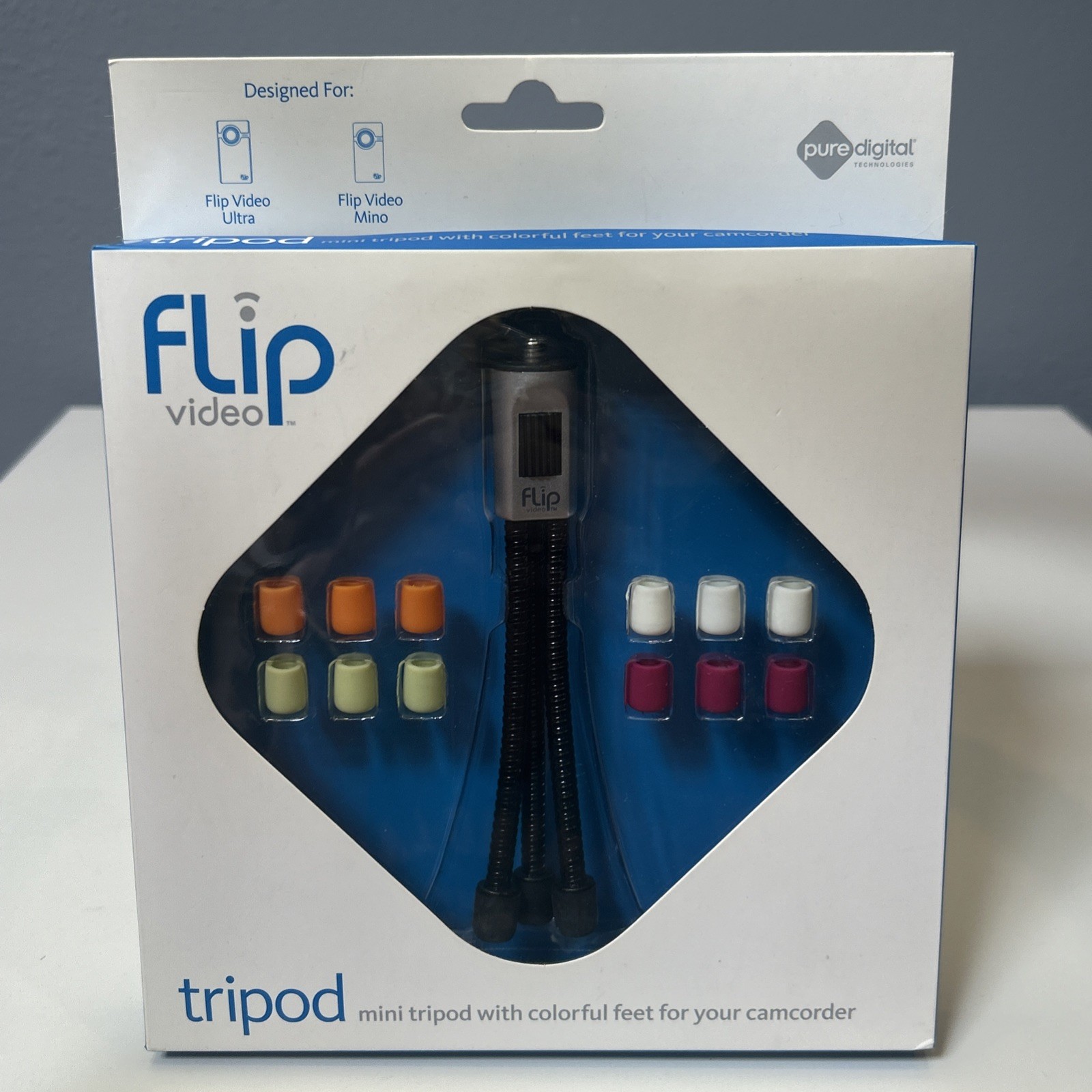 Flip Video Mini Tripod with Interchangeable Feet Pure Digital Tech