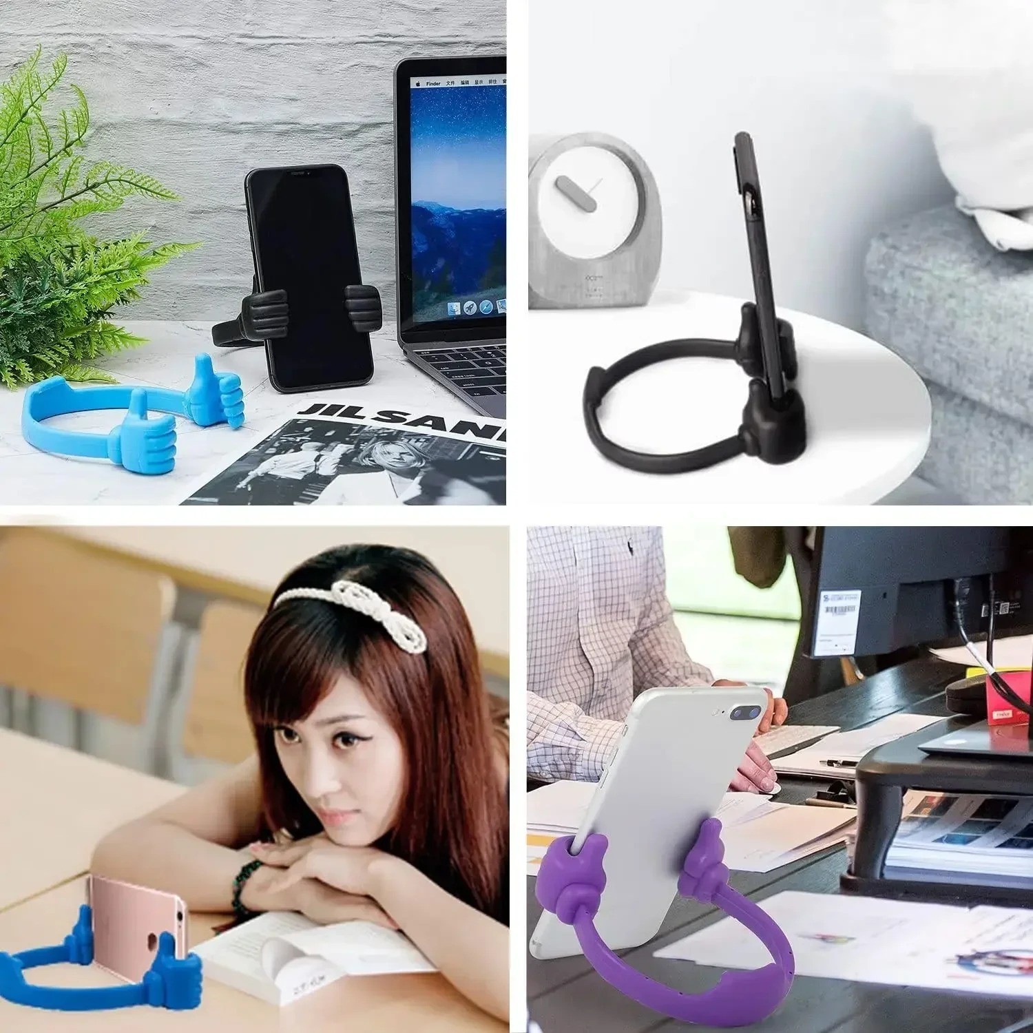 Blue Cute Thumb Phone Stand Bracket Holder Mount for Cell Phone Tablet