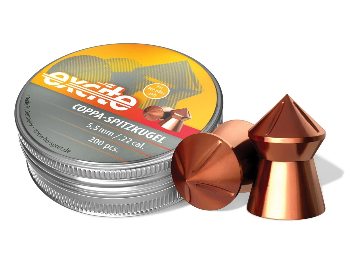 (NEW) H&N Excite Coppa-Spitzkugel, .22 Cal, 16.05 Grains, Pointed, 200ct