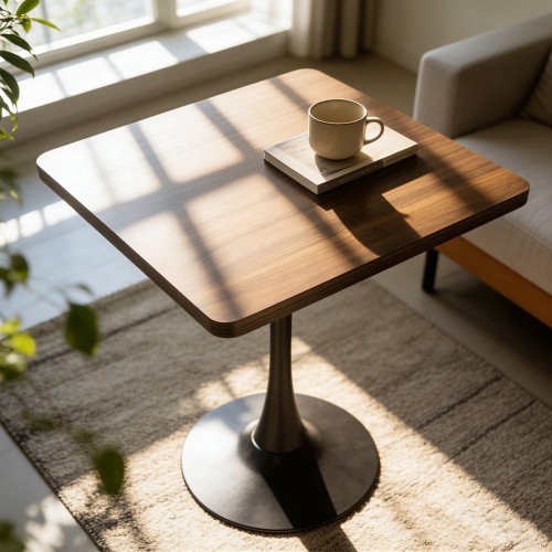 Mid Century Modern Square Dining Table Wooden Kitchen Table for Small Space Retr