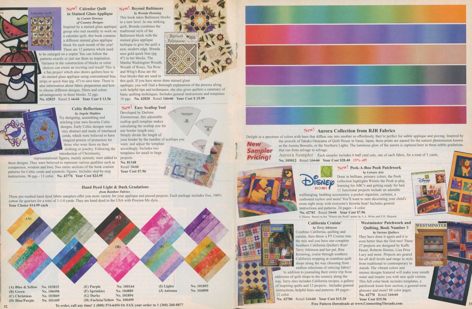 Lot 2 Connecting Threads 2002 Quilting Supply Catalog Fabric Collections Tools