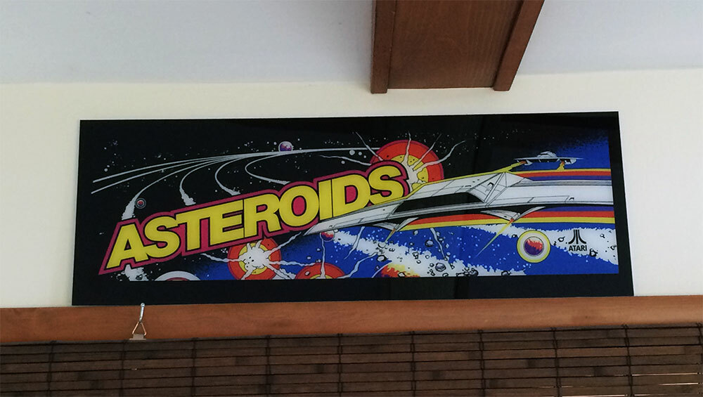 BRAND NEW ASTEROIDS ARCADE MARQUEE Screen Print - High Impact Plexi