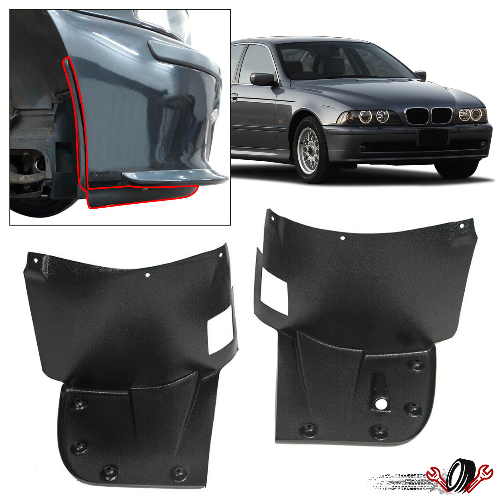 For BMW 5 SERIES E39 M5 M FRONT BUMPER SPLASH PANEL LINER TRIM FENDER COVER