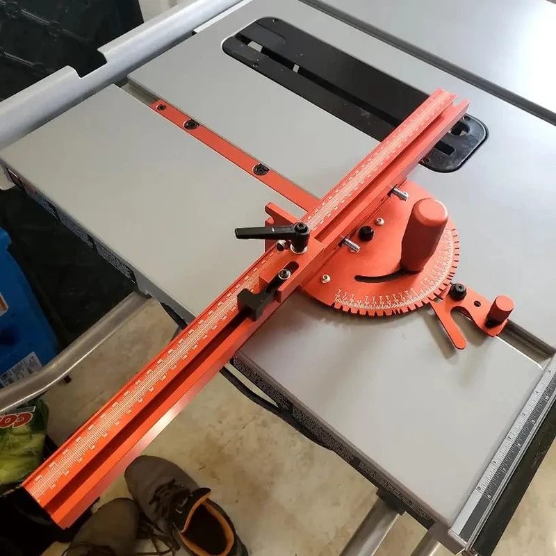 1 Set Miter Gauge and 400MM Aluminium Fence with Track Stop Sawing Assembly