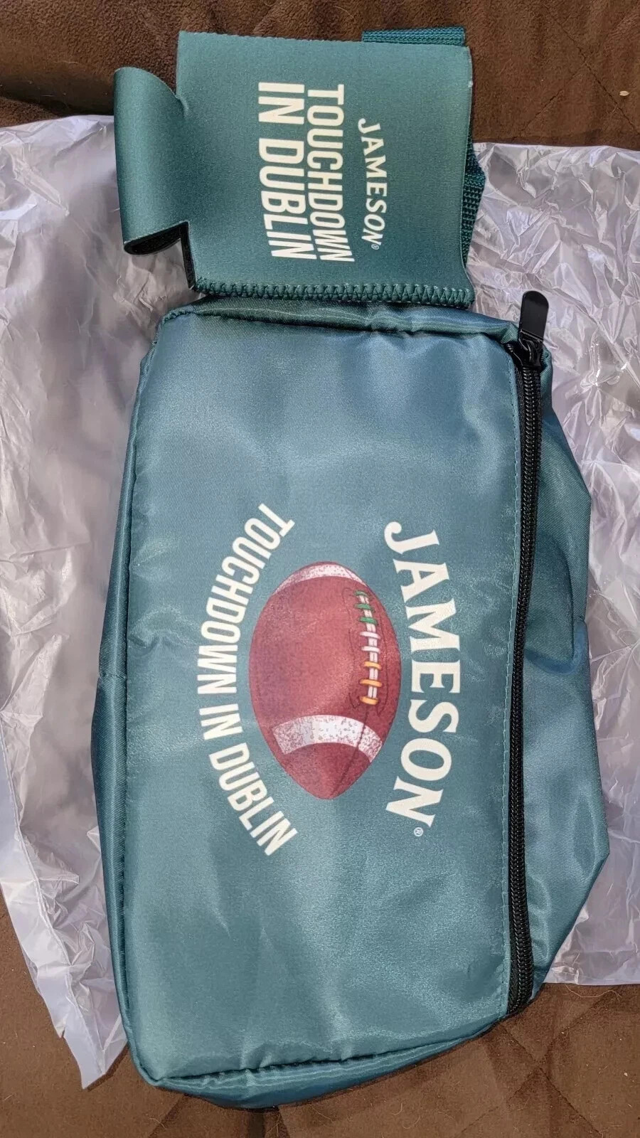 JAMESON IRISH WHISKEY Touchdown In Dublin Fanny Pack Belt Bag W/can Cozy Green