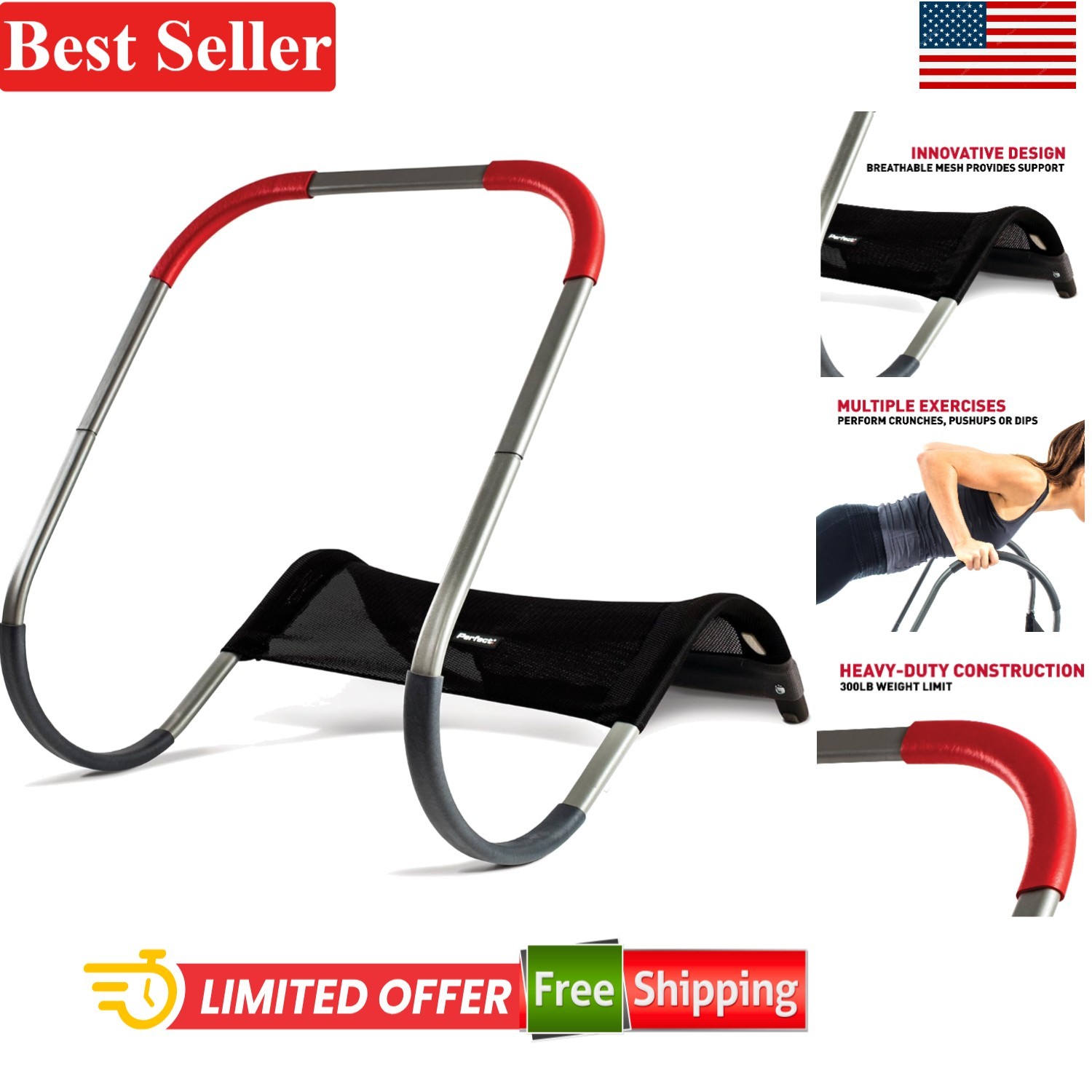 Perfect Crunch Sit Up Trainer - Ergonomic Ab Assistant for All Fitness Levels