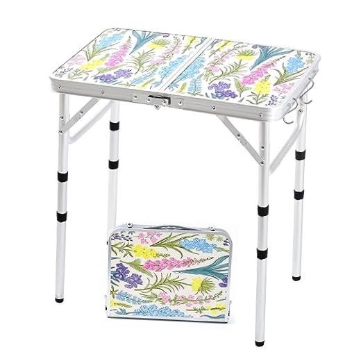 Folding Camping Table 2ft Portable Pinic 24"l X 16"w X 24"h Blooming Floral