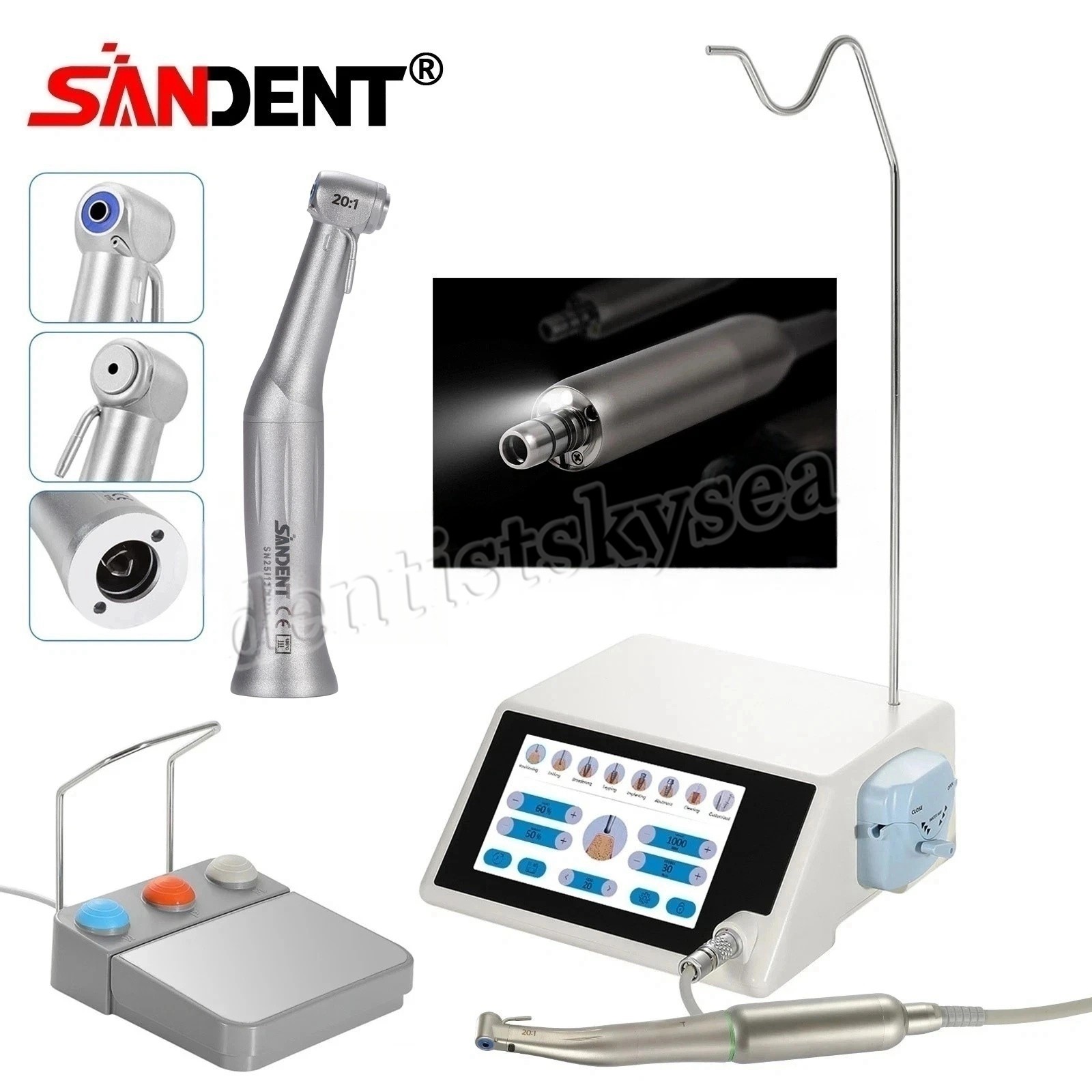 Dental Implant Motor System Brushless 20:1 Surgical Handpiece Contra Angle NS