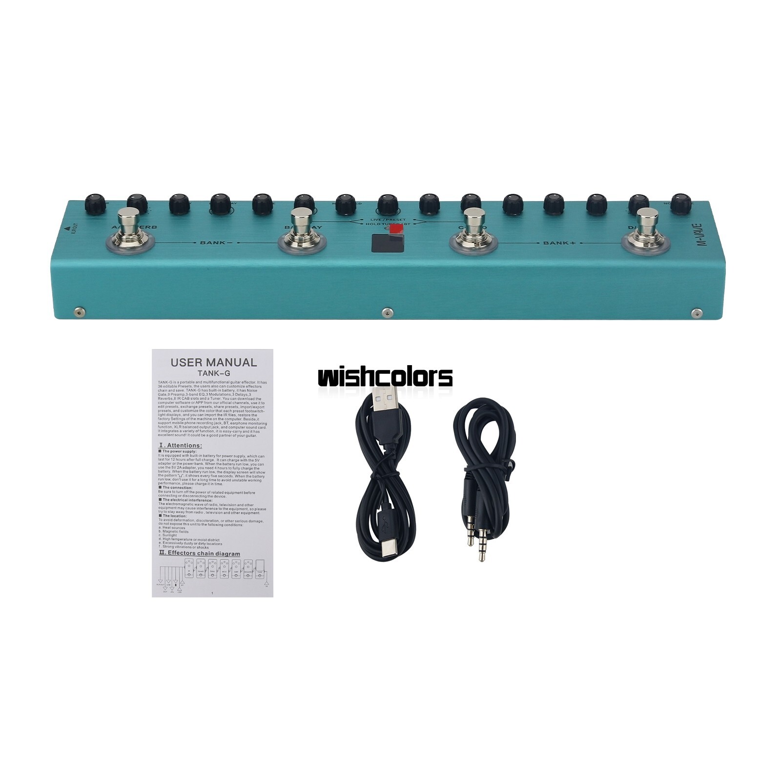 Electric Guitar Effects Pedal Delay/Reverb with 36 Editable Presets for M-WAVE