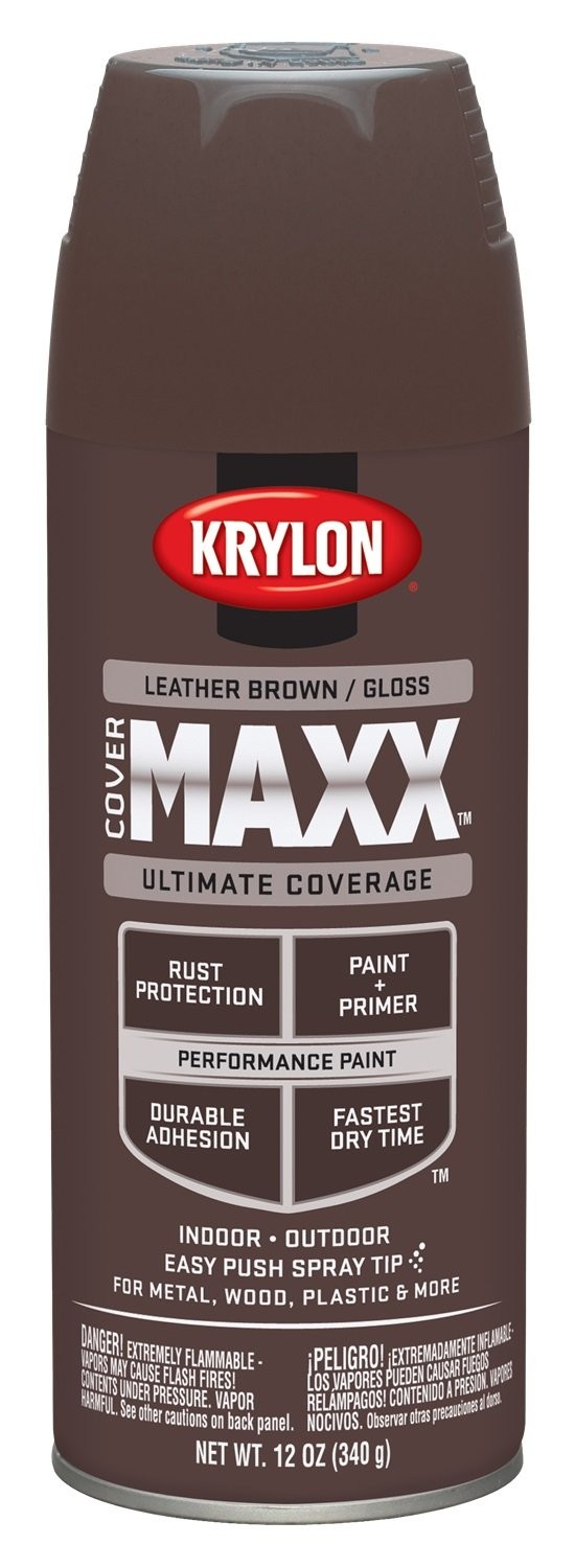 KRYLON DIVERSIFIED BRANDS K09128000 Leather Brown GLS Paint, 12 oz