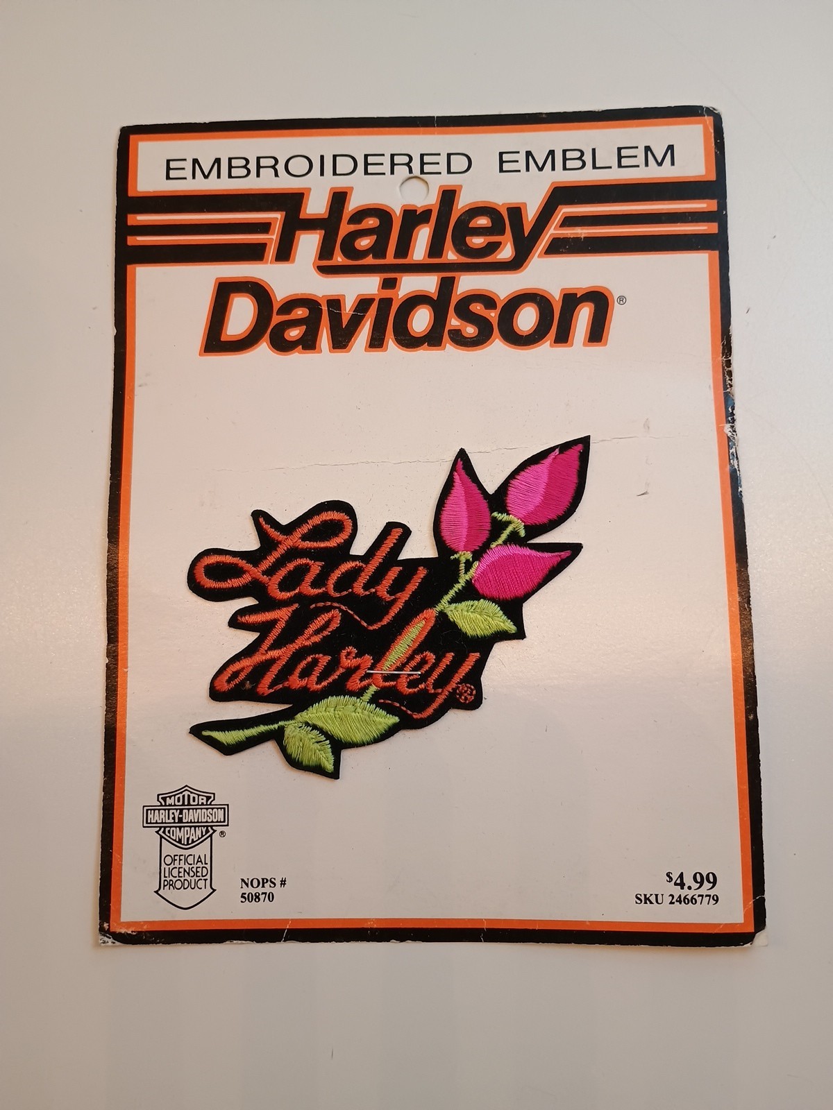 Authentic Vintage Harley-Davidson Rose Bud pink Lady Harley Patch Emblem Small