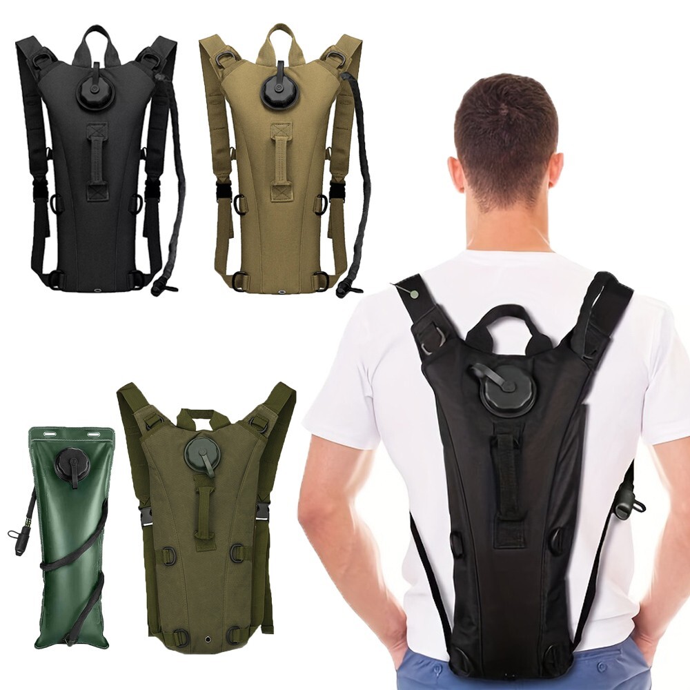 3L Water Bladder Bag Tactical Military Hiking Cycling Hydration Travel Backpack