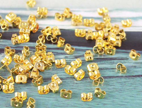300PCS Gold plate butterfly earring backs stopper#19983