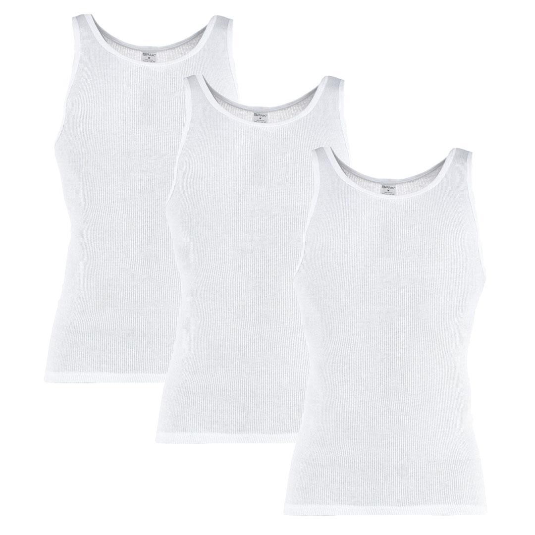 Knocker Men's SPAK White Basic A-Shirts (3 Pack)