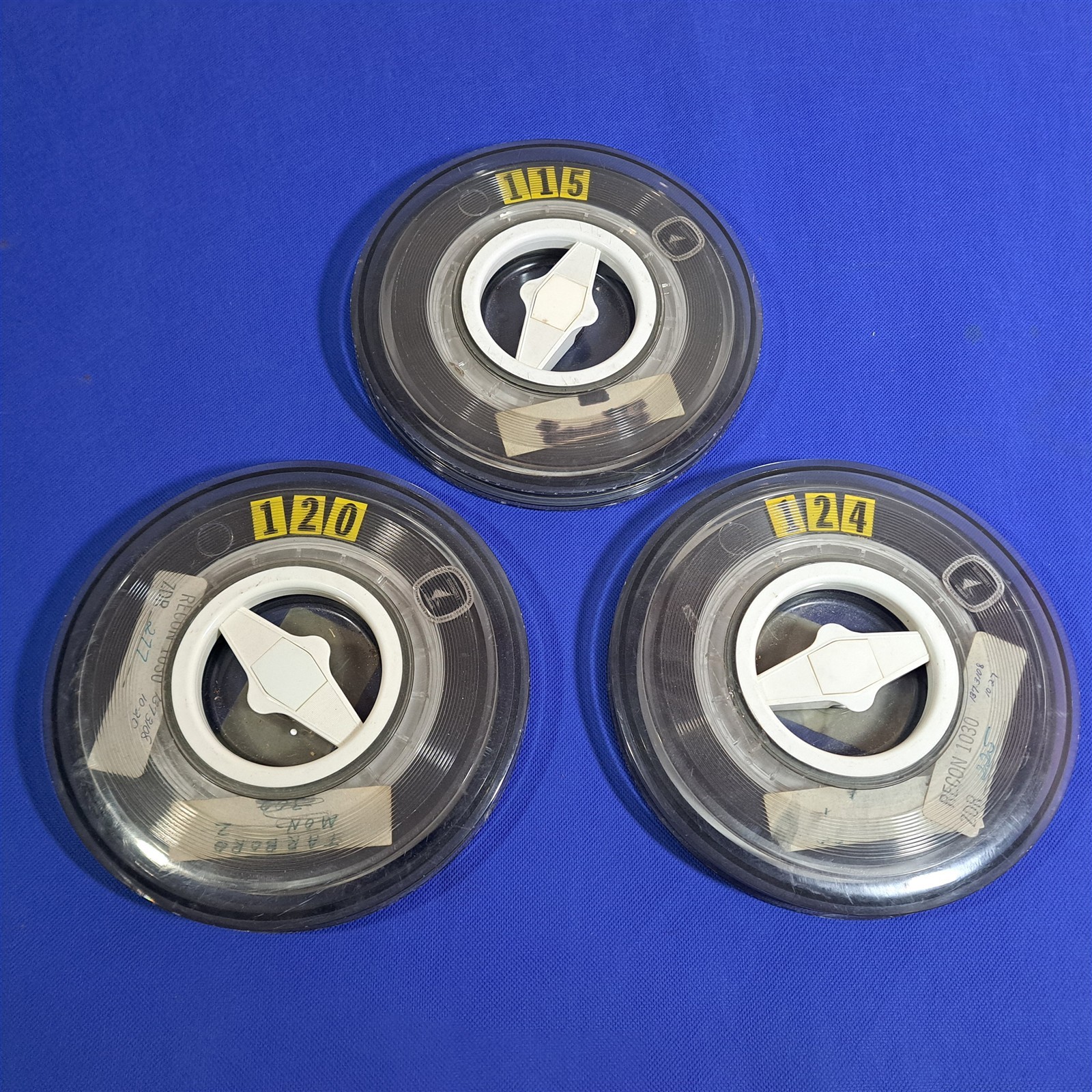 3 Quadronix 9-Track 7" Computer Data Magnetic Tape Reels [w/Cases] b