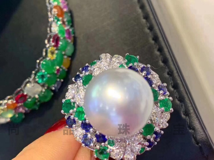 Gorgeous  HUGE AAAA  12-13mm South Sea White Stud Pearl Ring 925S ..